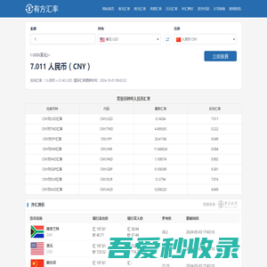 美元兑人民币汇率_港币对人民币汇率换算查询_有方汇率
